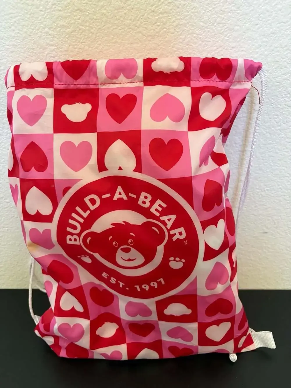Build-A-Bear Pink Valentine Teddy Bear Hearts Pajamas Kisses Pillow Slippers Bag